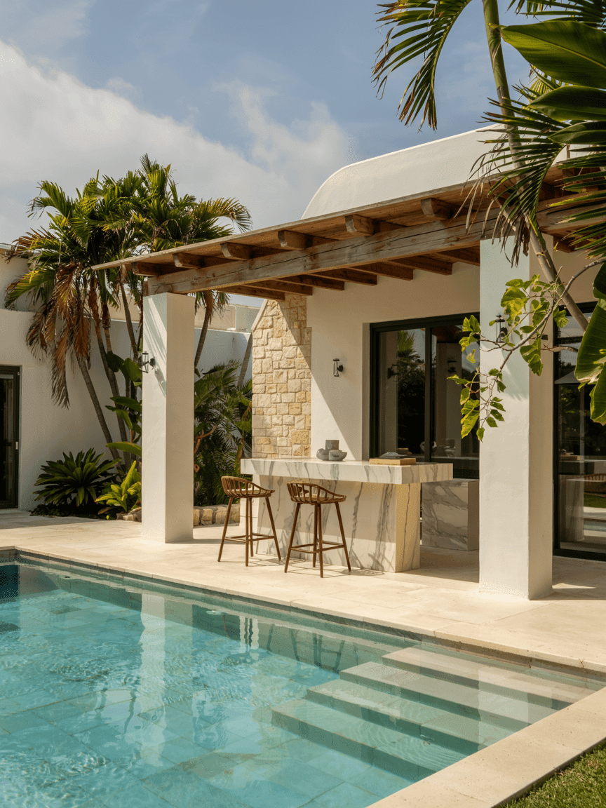 9 Mediterranean Luxury Pool Villas with Natural Stone Aesthetic ...