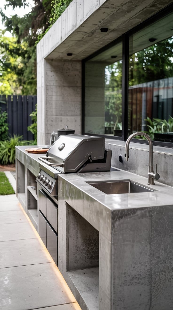 Concrete Outdoor Kitchen Ideas That Feel Like a Private Resort