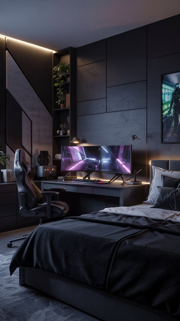 15+ Sleek Male Bedroom Ideas for a Dark, Modern Look
