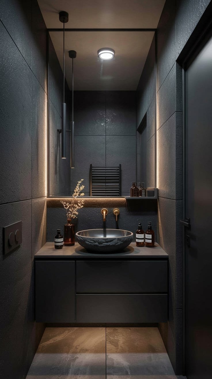 20 Small All Black Bathroom Ideas That Look Ultra Luxe