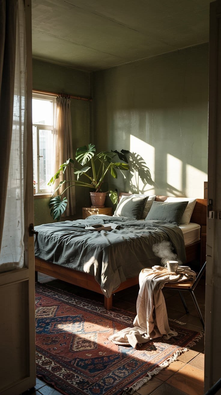 How to Style a Dark Green Moody Bedroom With Depth and Drama