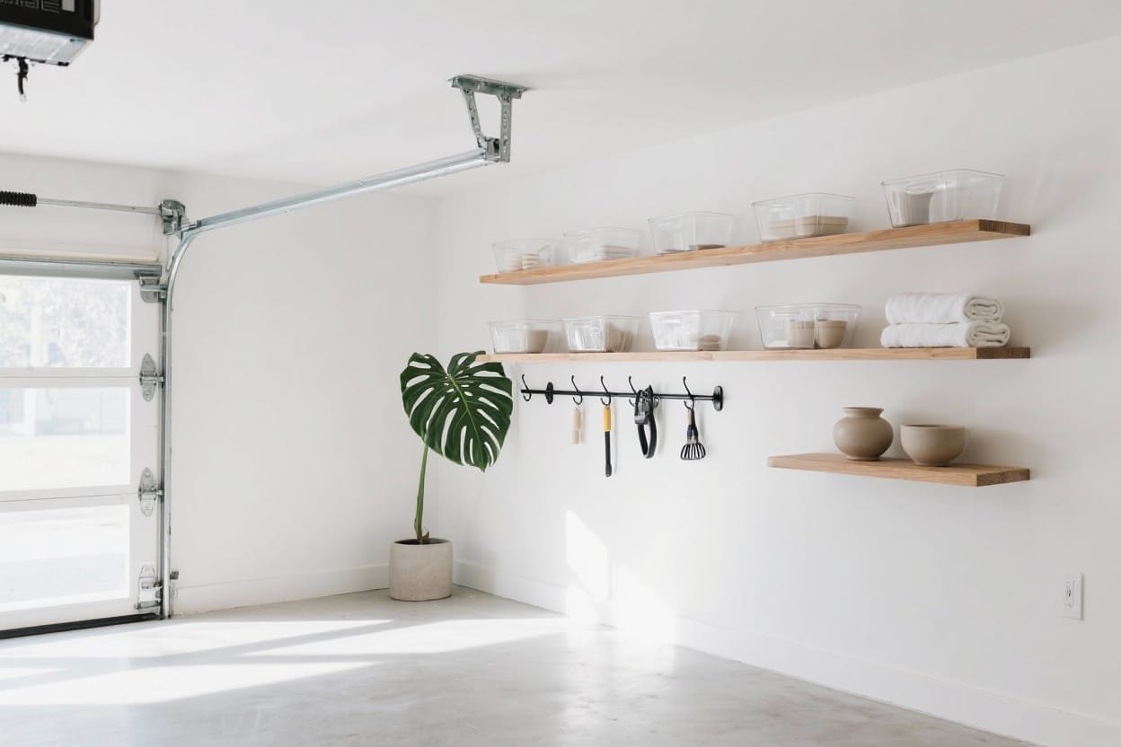 5 Clean Garage Shelf Styling Ideas With a Minimalist Vibe