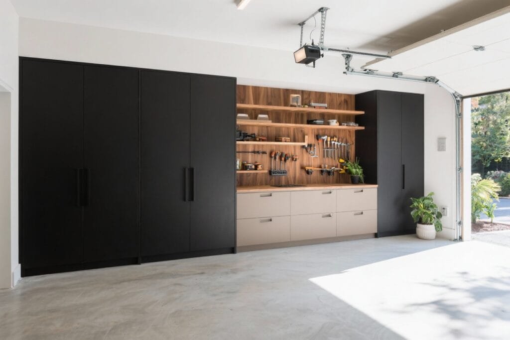 5 Modern Garage Cabinet Ideas in Wood, Black, and Neutral Tones You’ll ...