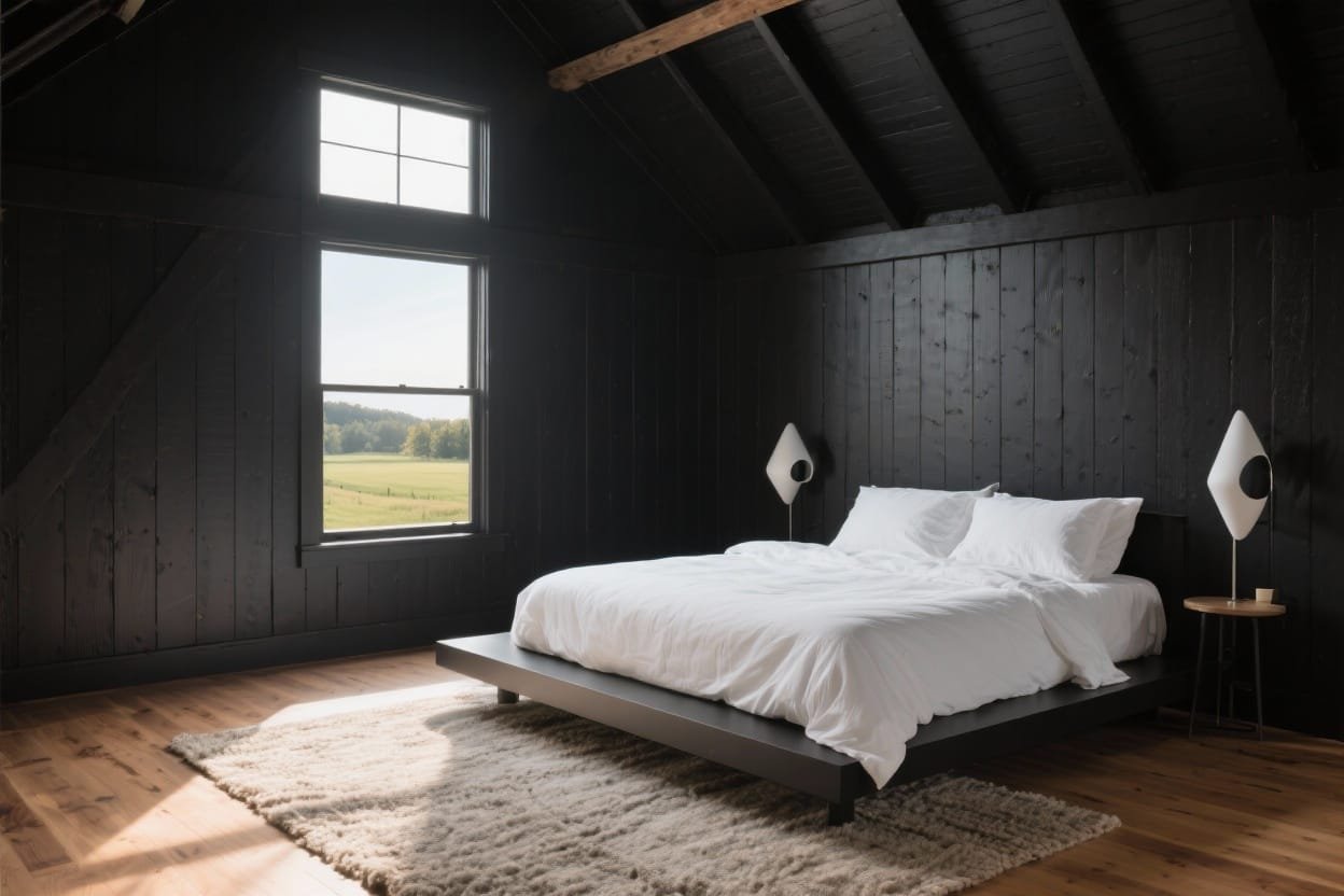 5 Modern Minimalist Black Barn Bedrooms That Feel Effortlessly Luxe