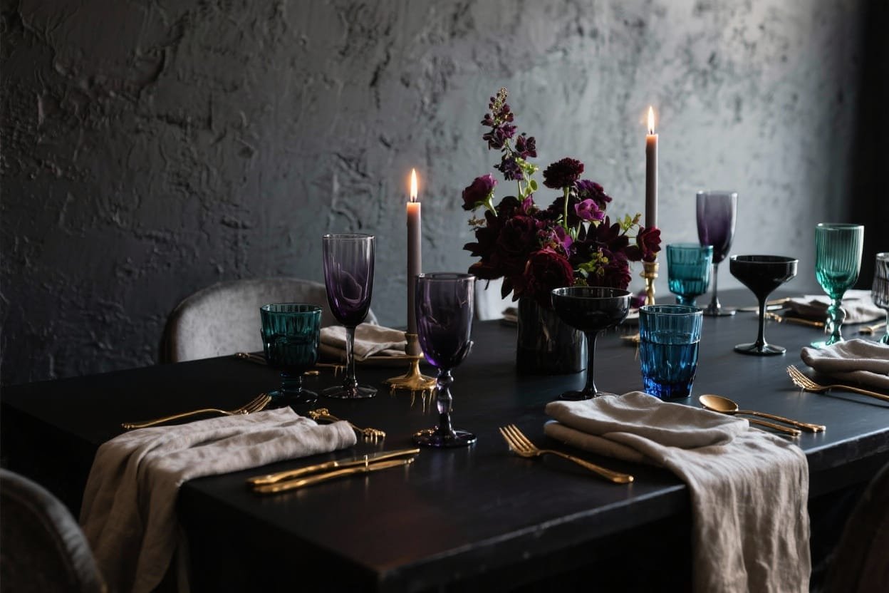 7 Dark Glass Stemware Styles for Moody Dinner Parties