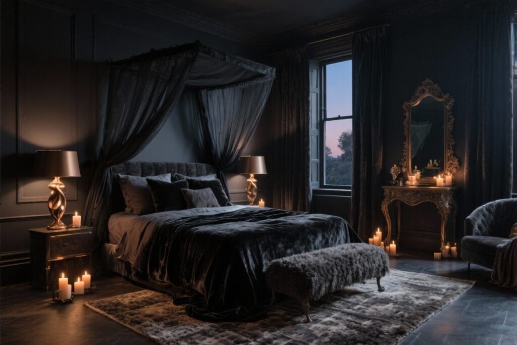 7 Dark Romantic Bedroom Ideas With Moody Lighting & Rich Textures ...