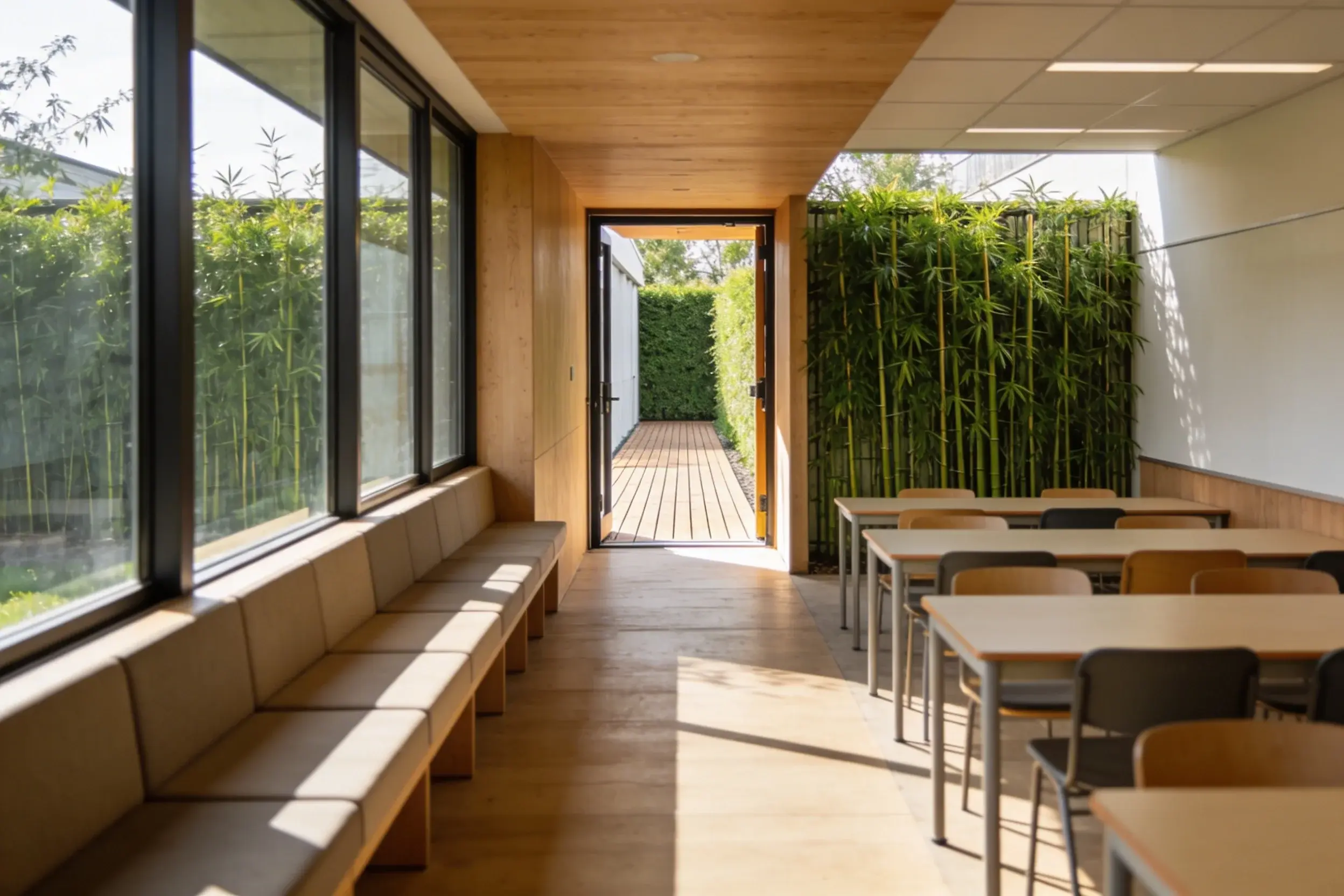 9 Minimal Classroom Layouts with Indoor-Outdoor Flow