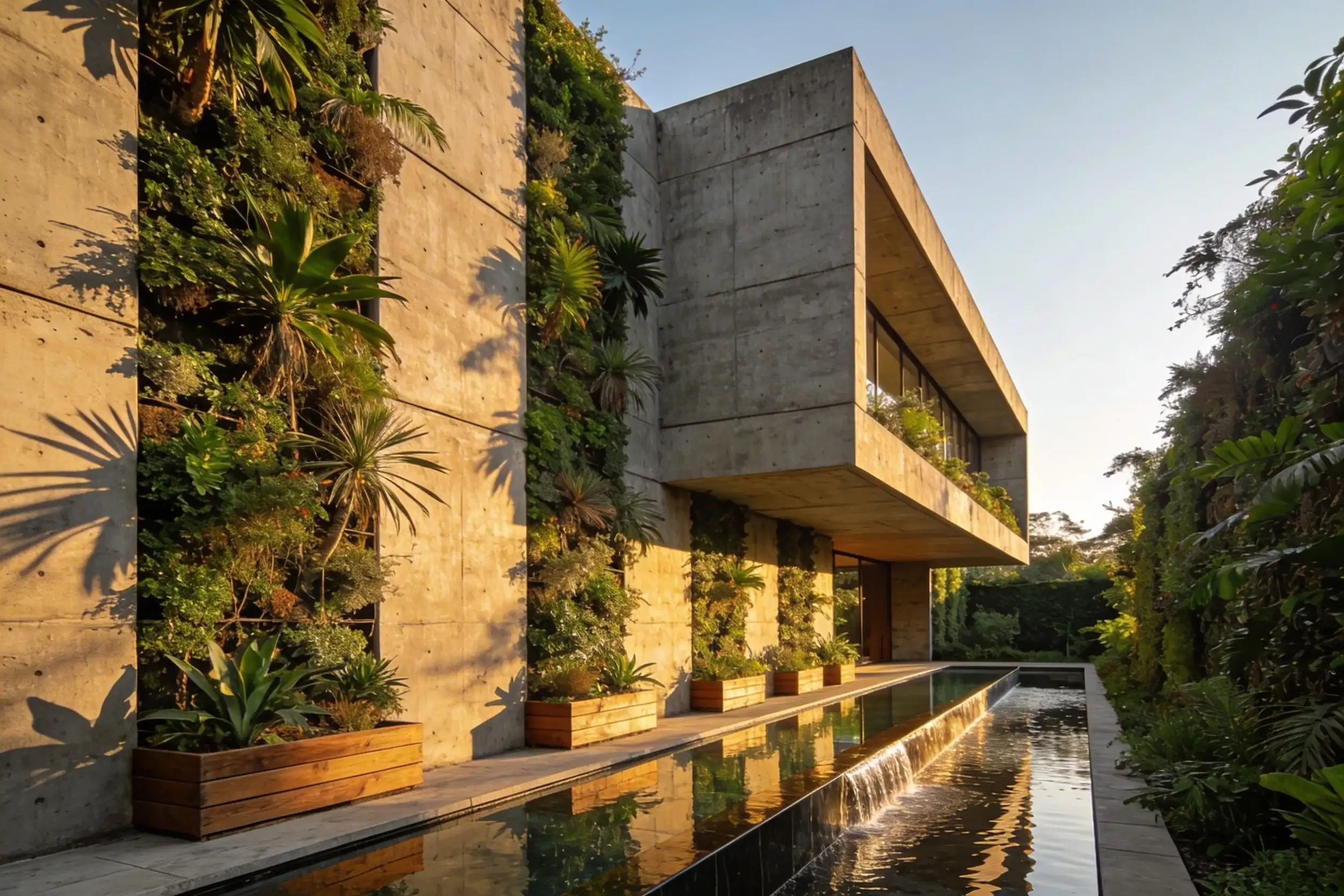 9 Brutalist Homes Softened with Greenery & Water Features: Bold Calm