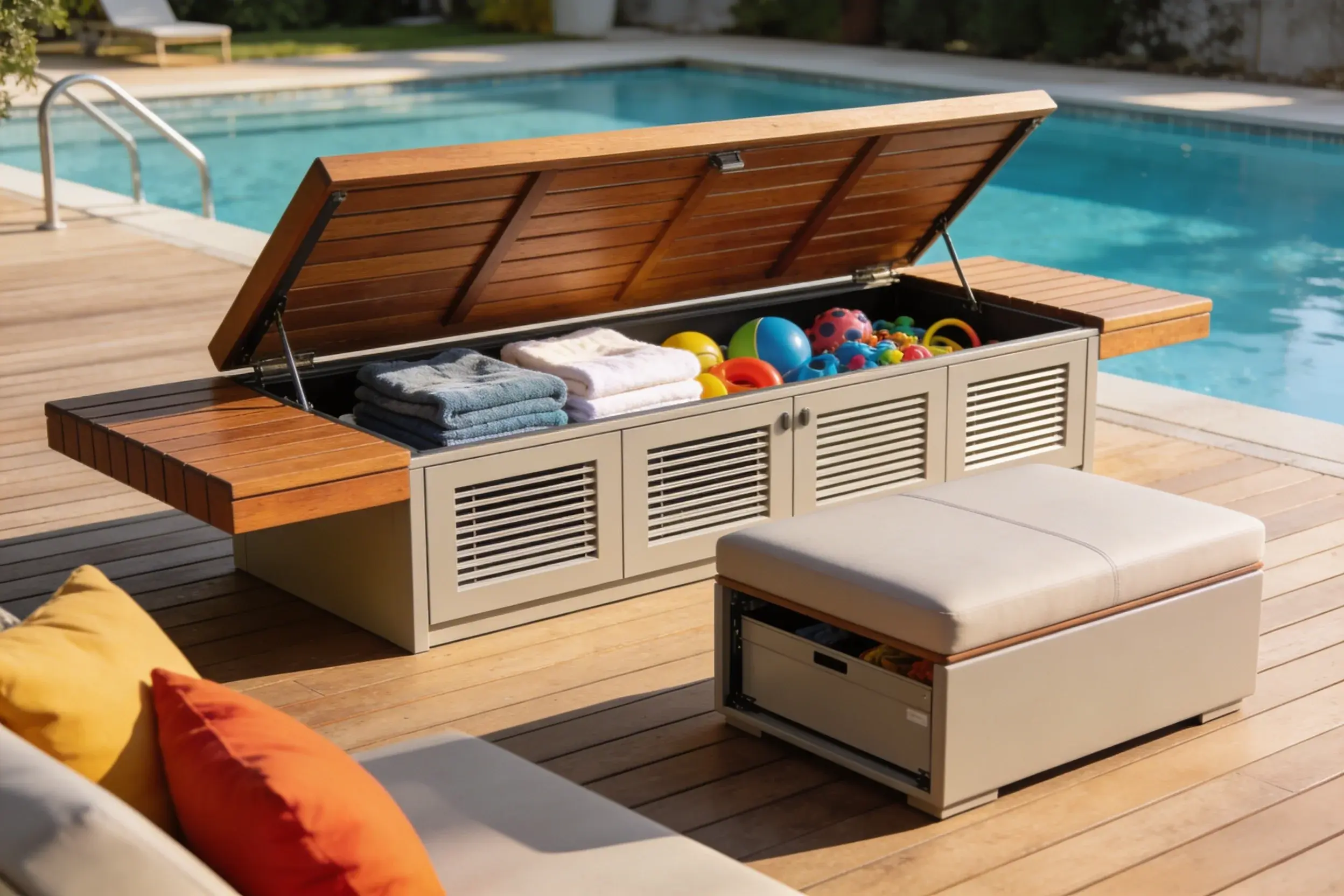 15 Above Ground Pool Storage Ideas to Hide the Clutter: Smart Deck Hacks