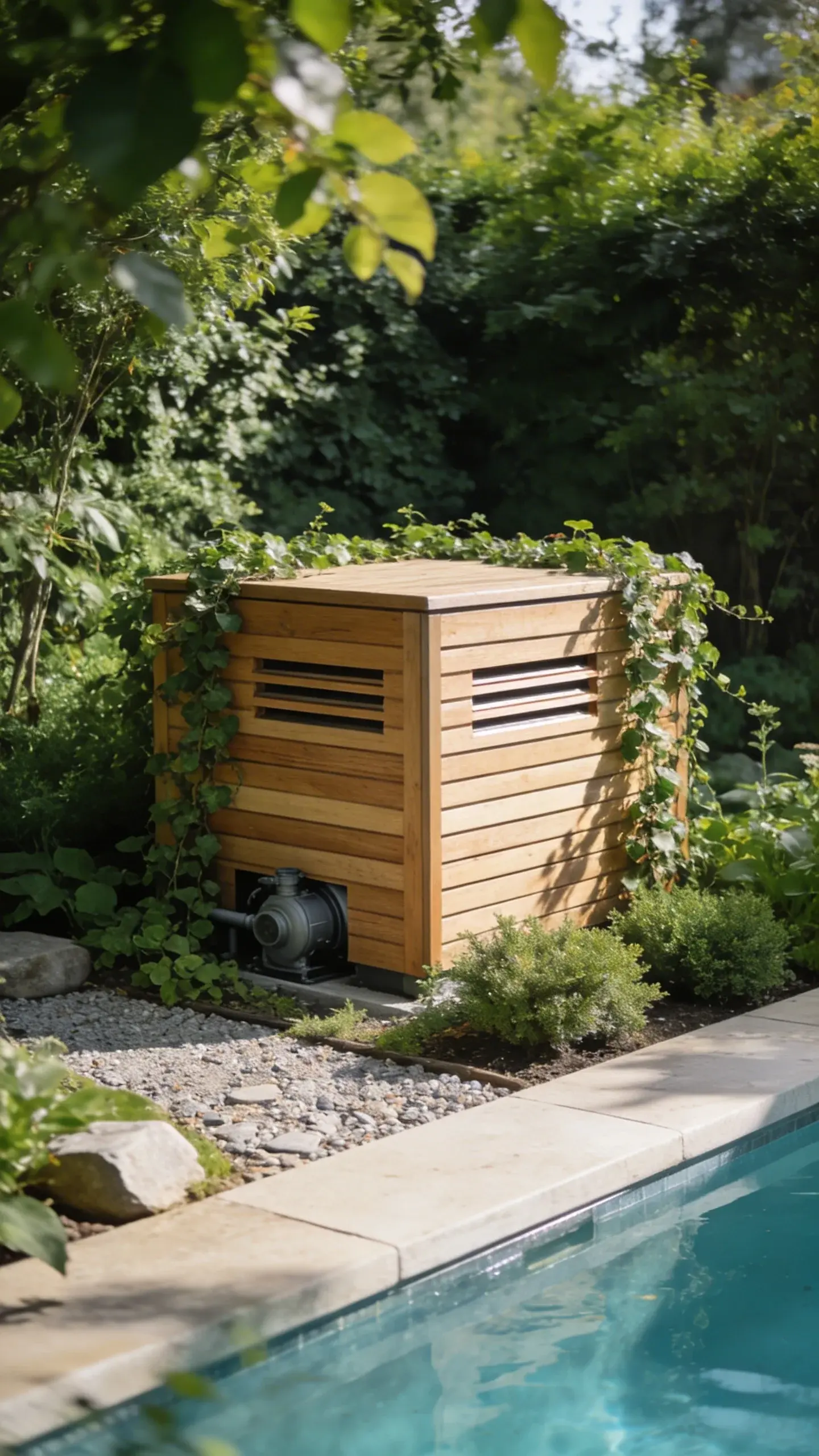 Tight portrait of a ventilation vent on a pump housing for camouflage compatibility