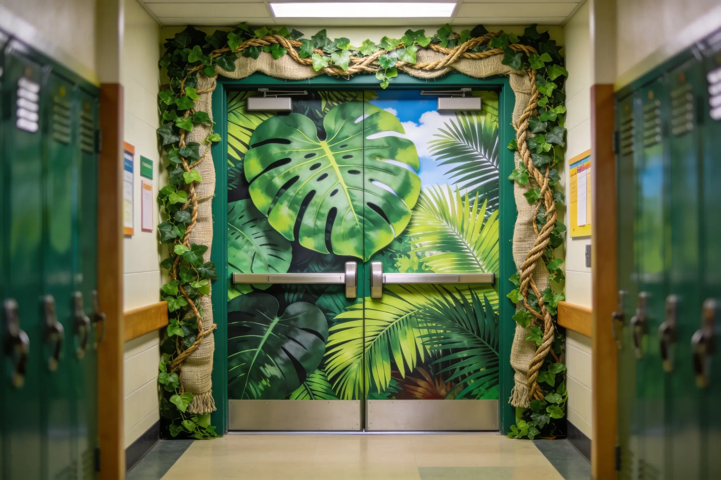 15 Easy Jungle-Themed Classroom Door Ideas for Wow-Worthy Entrances