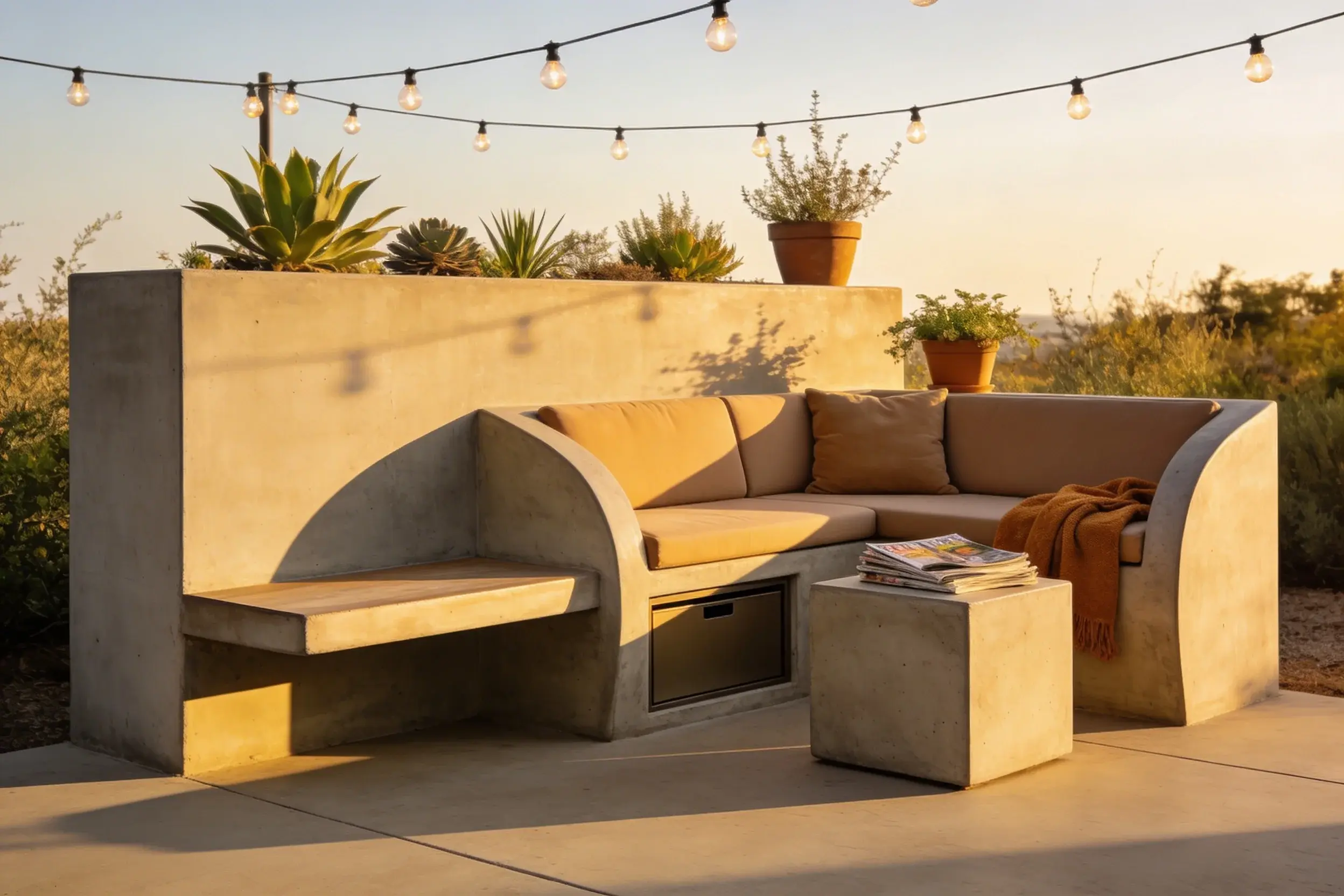 12 Modern Concrete Patio Reading Nook Ideas for Quiet Outdoor Time Magic