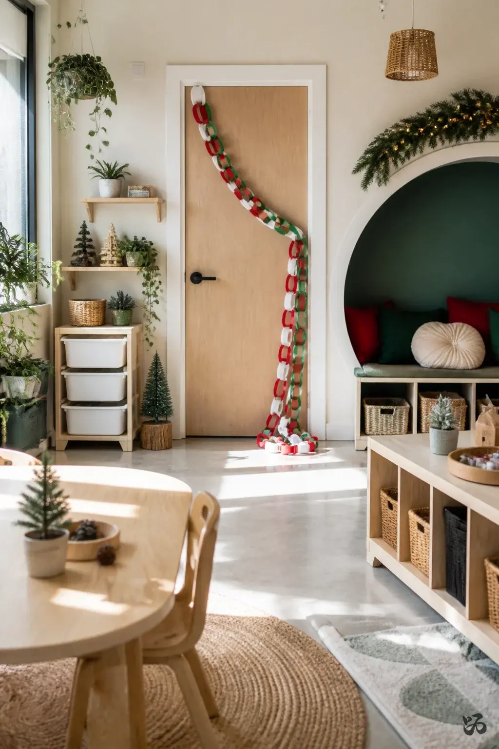 Paper Chain Countdown to Winter Break, christmas classroom door idea for preschool