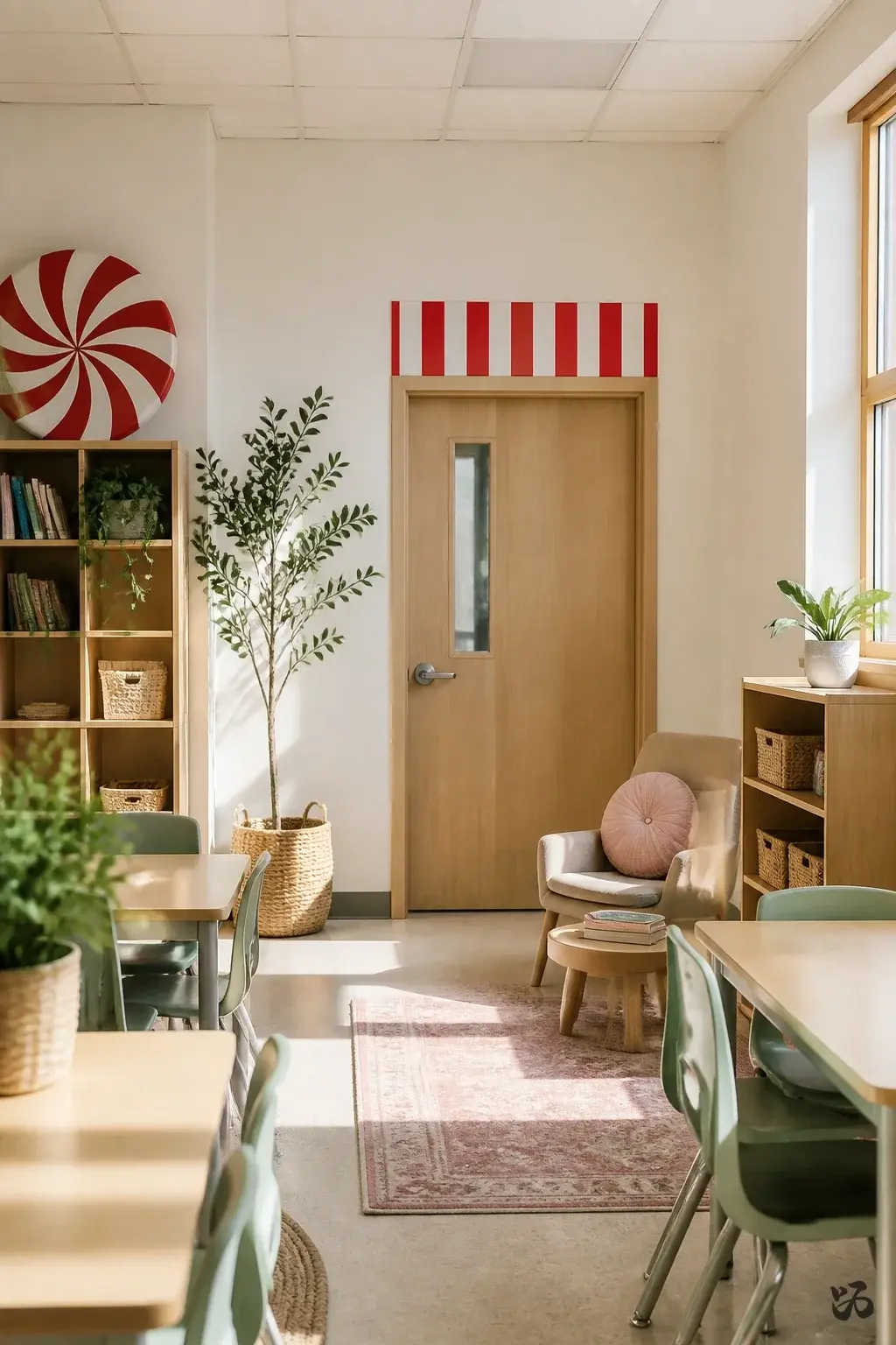 Peppermint Palettes from the Door Frame, christmas classroom door idea for preschool