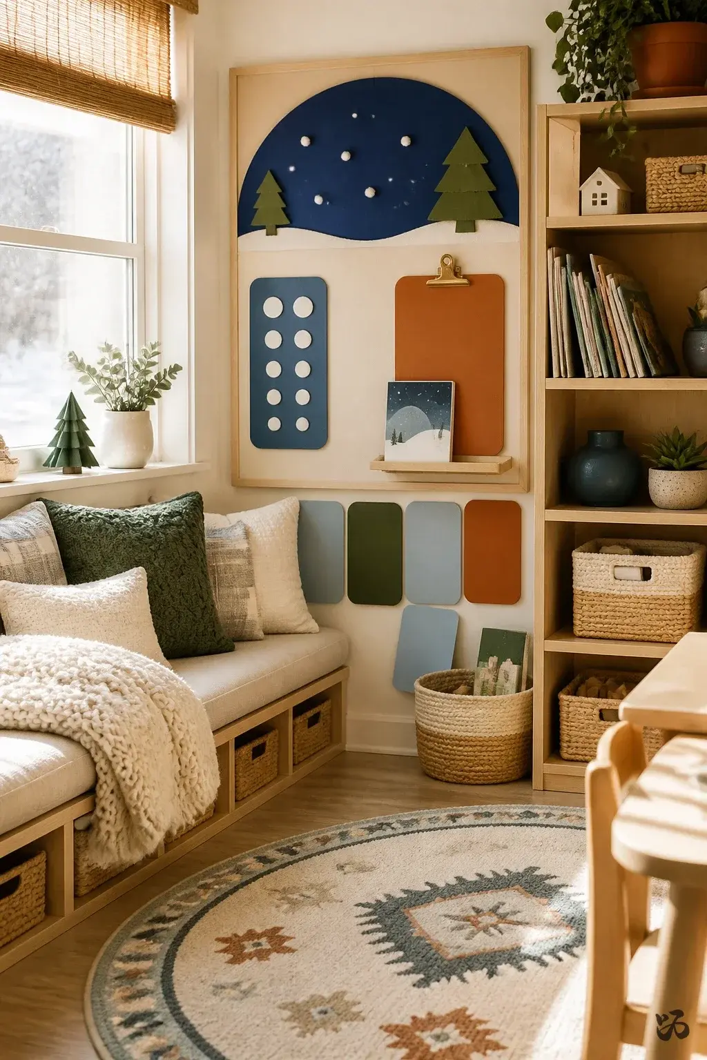 Winter Read-Aloud Corner Chart, december bulletin board idea