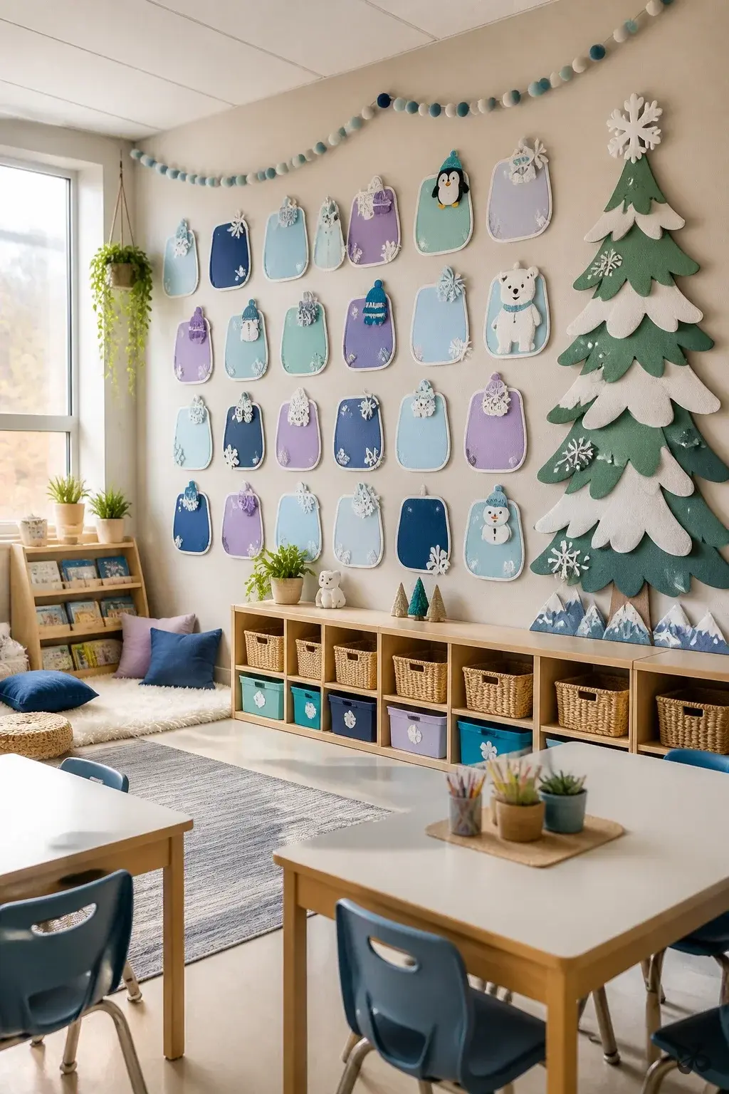 Winter Word Wall with Pop-Out Letters, december bulletin board idea