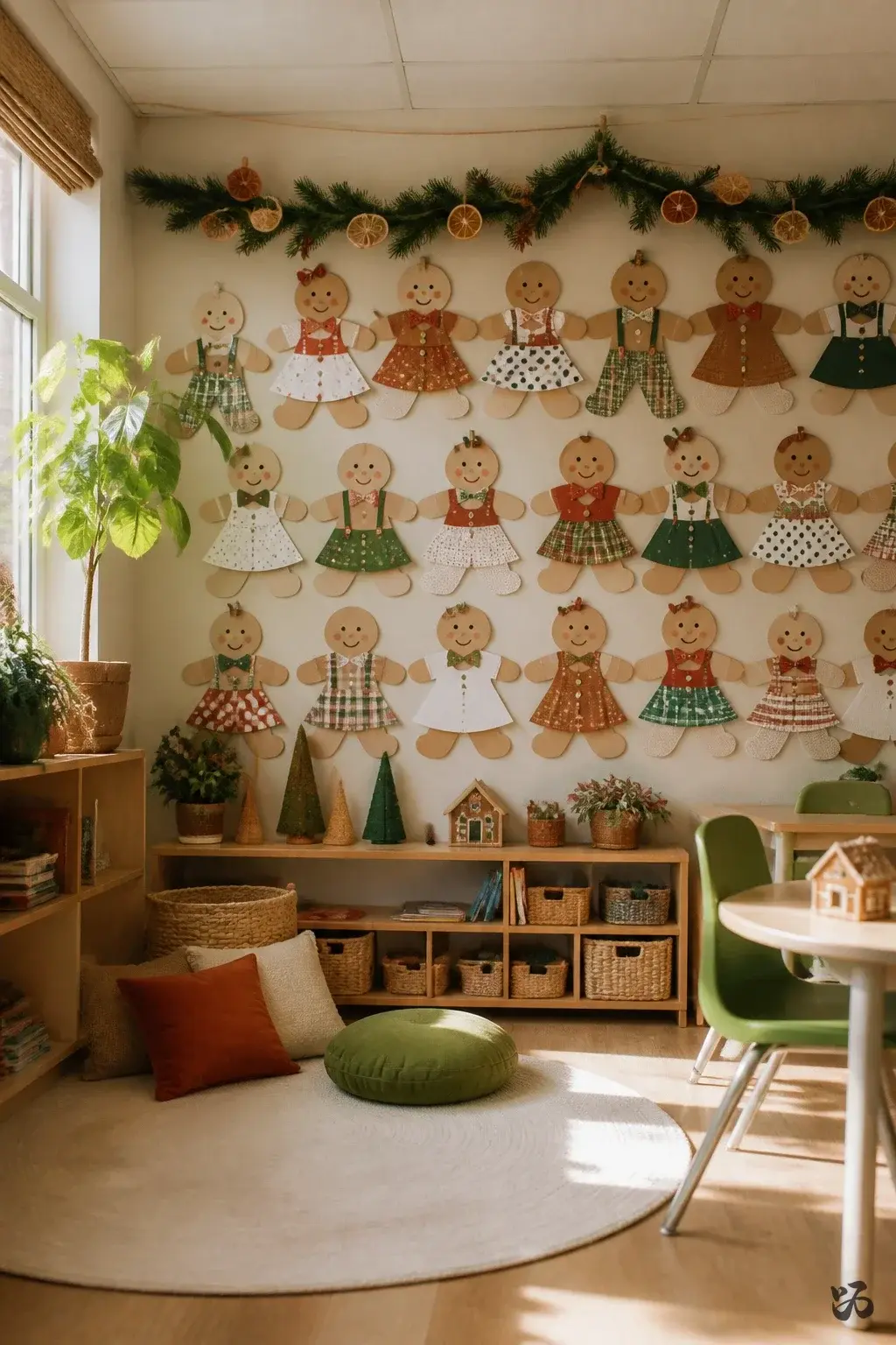 Gingerbread People Wall, christmas bulletin board idea