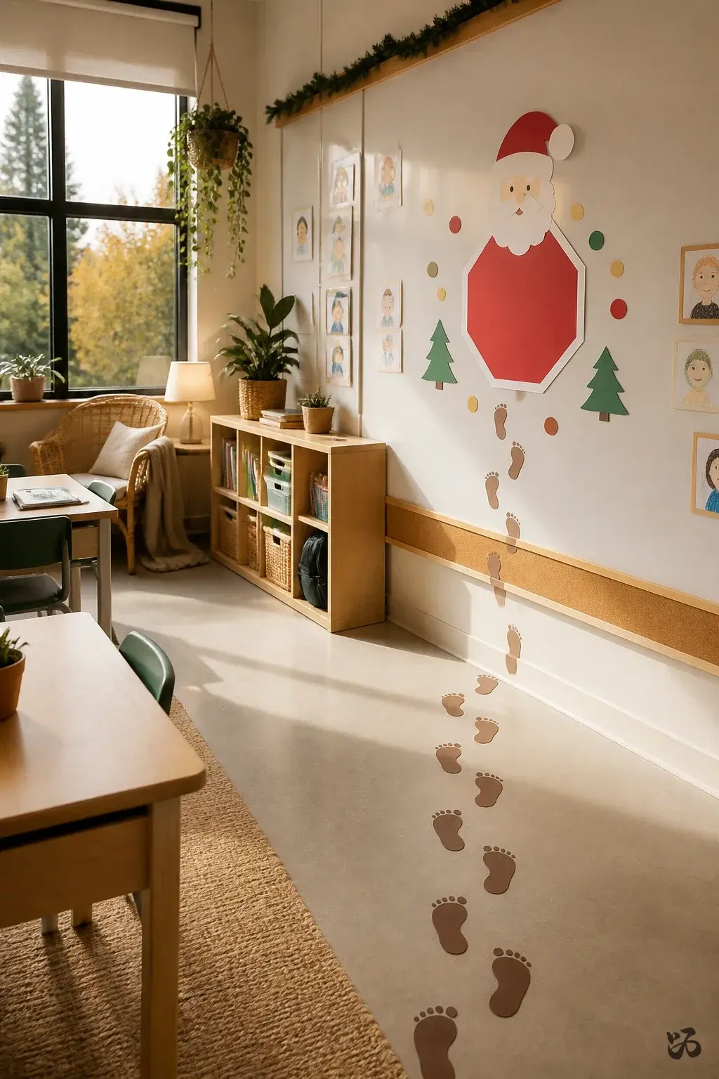 Santa Stop Here Trail, christmas bulletin board idea