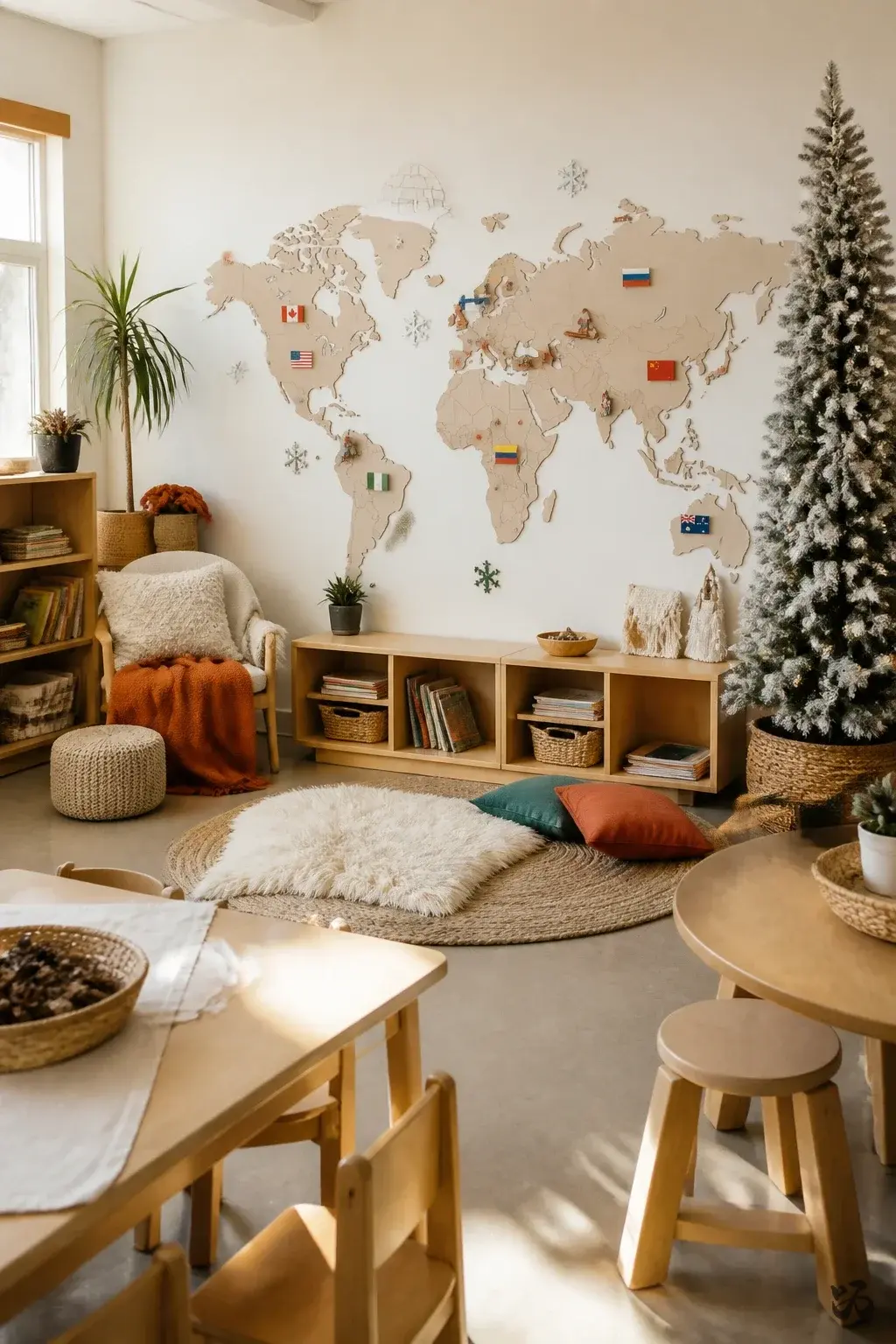 Holiday Traditions Map, christmas bulletin board idea