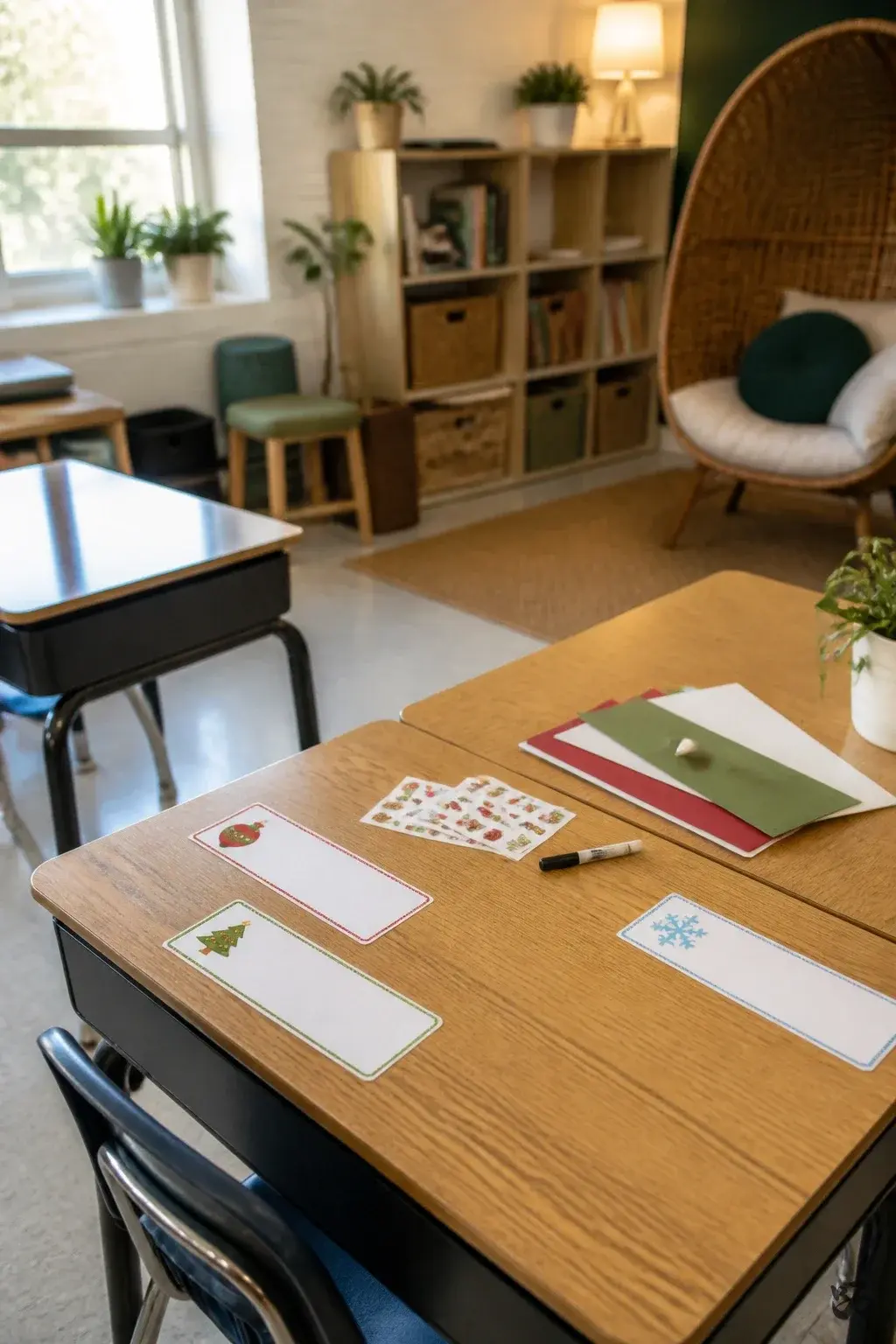 Festive Desk Name Tags, classroom christmas gift for students