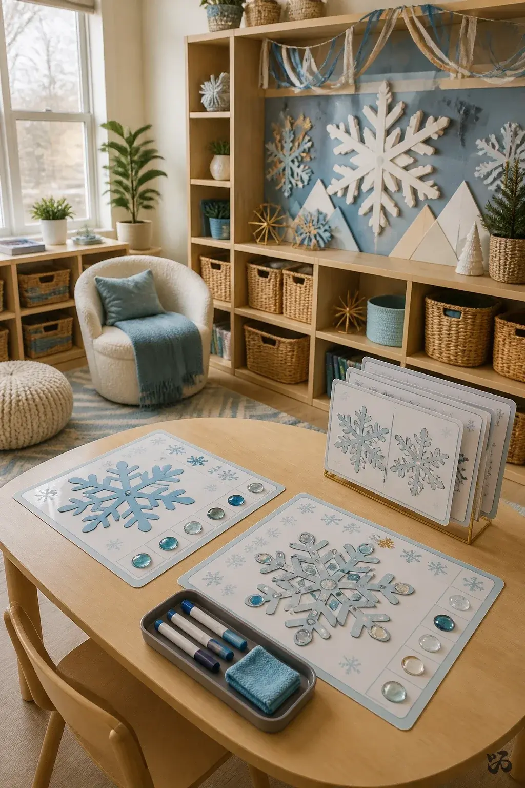 Snowflake Math Mats, classroom christmas gift for students