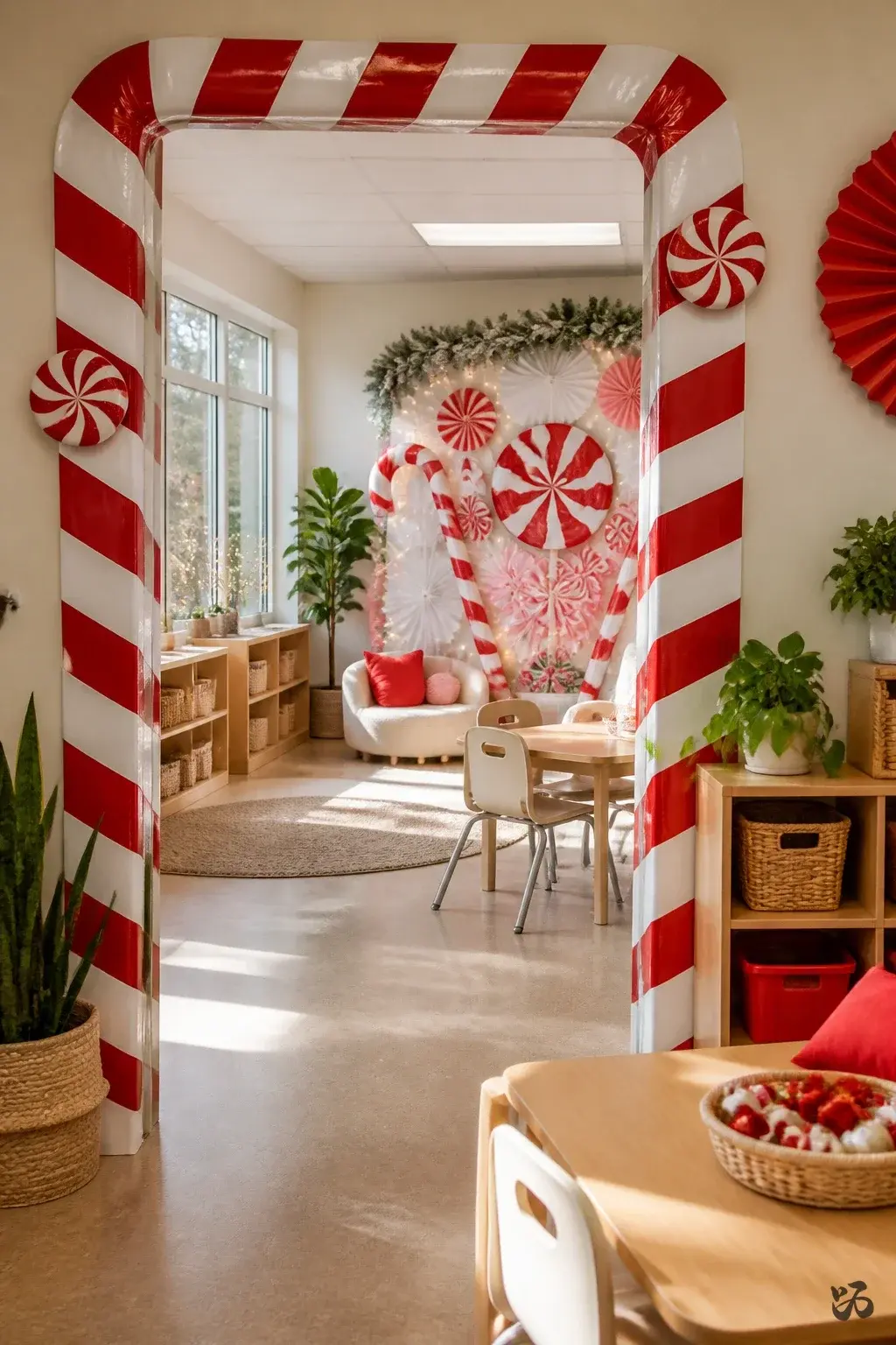 Candy Cane Pathway, kindergarten christmas classroom door