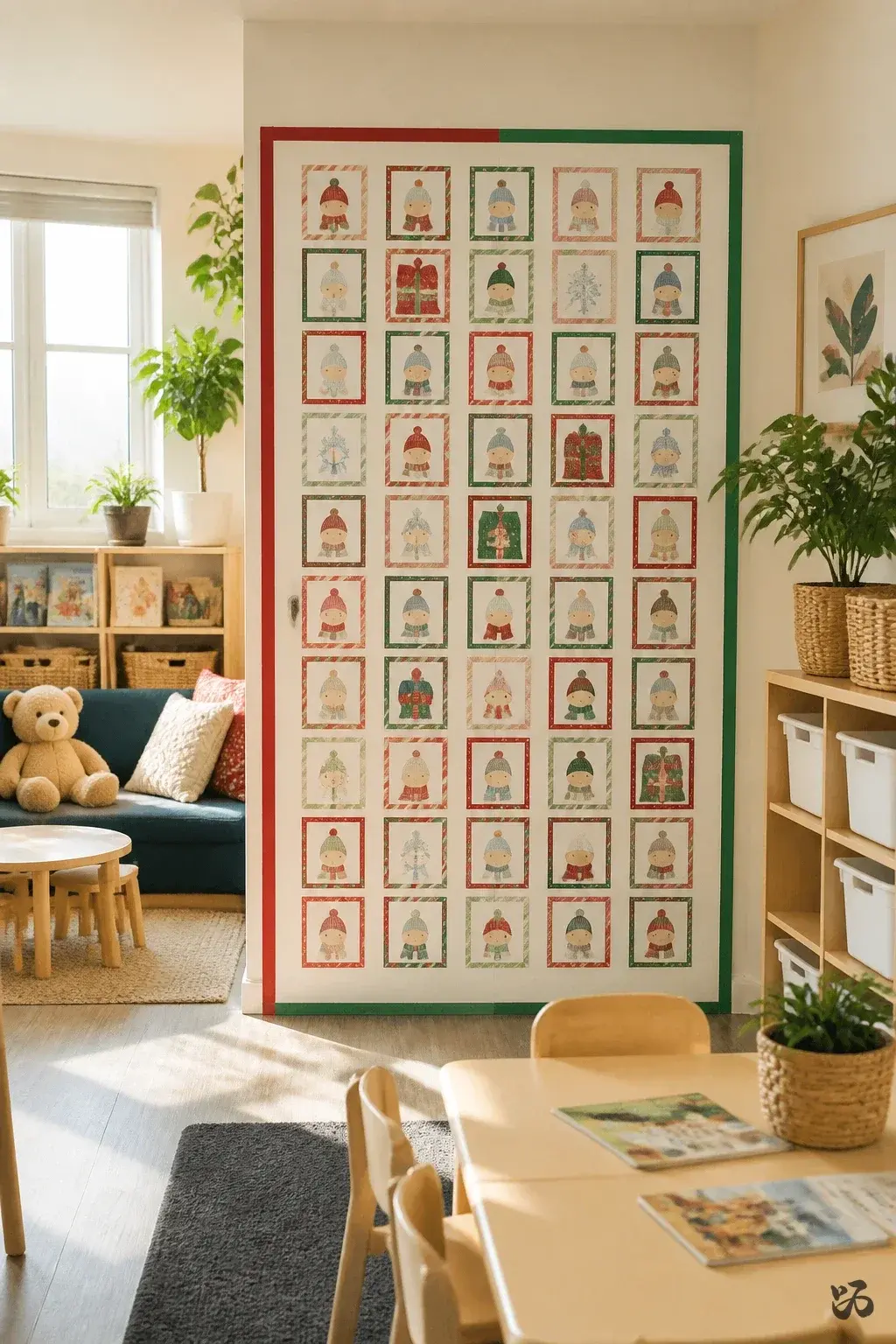 North Pole Door Postcard Wall, kindergarten christmas classroom door