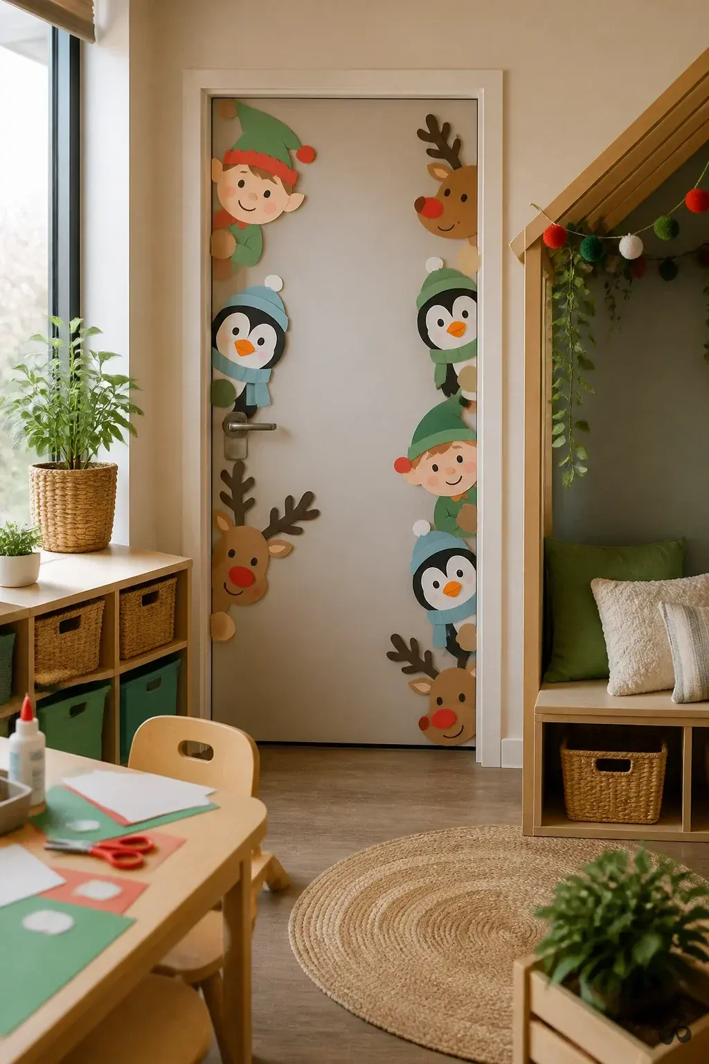 North Pole Animal Parade, kindergarten christmas classroom door