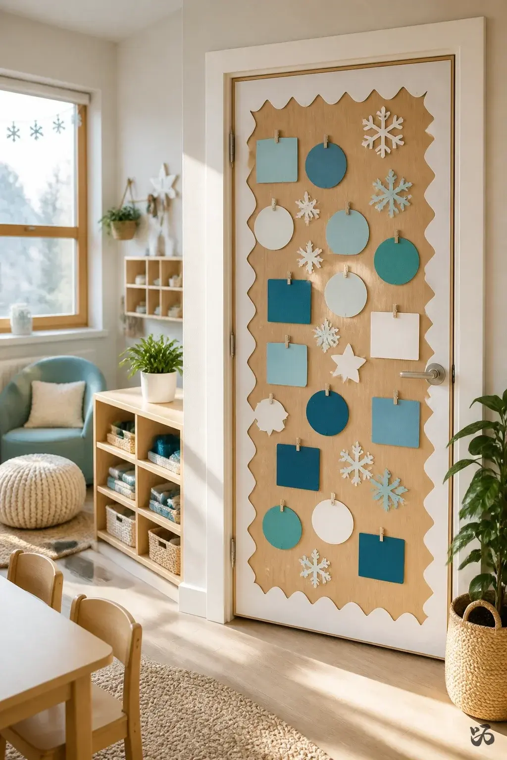 Winter Word Wall Door, kindergarten christmas classroom door