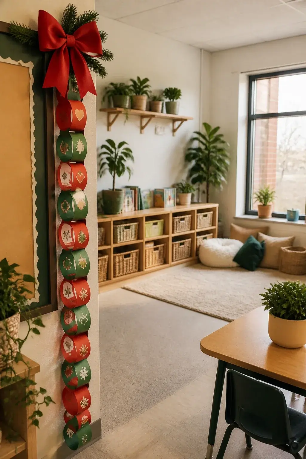 Calm Countdown Paper Chain, calm classroom christmas decor