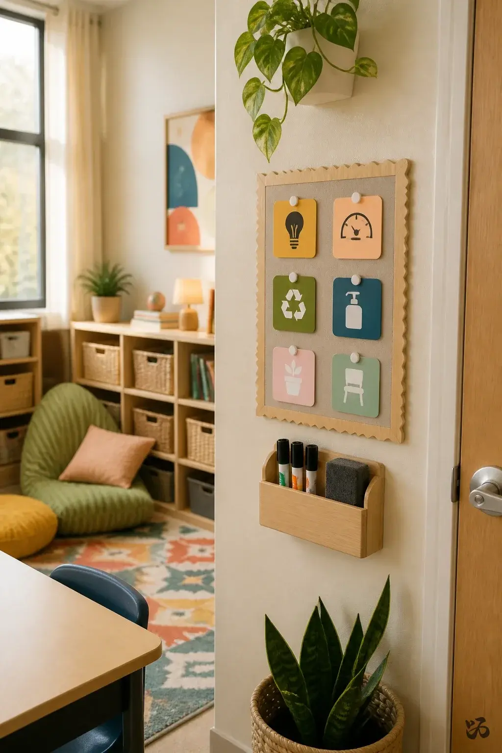 Classroom job chart idea: Maintenance Menus on a Mini Bulletin Board