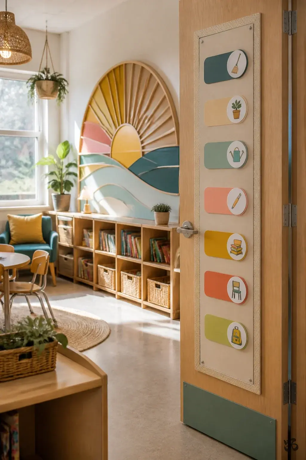 Classroom job chart idea: Class Rover Schedule on a Door Panel