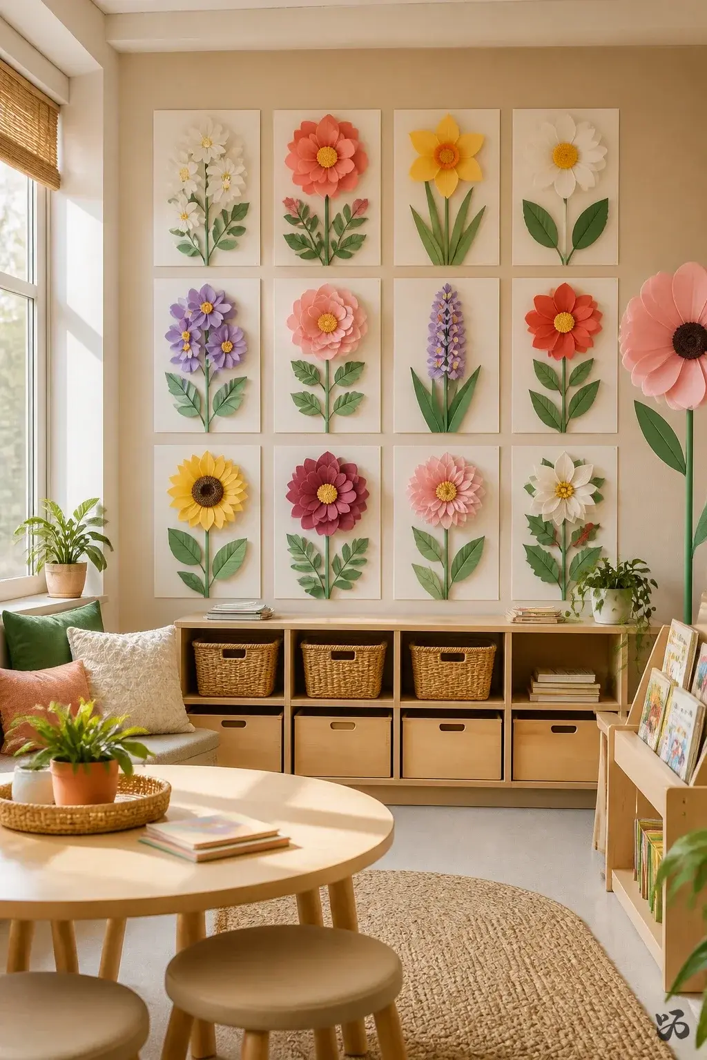 Classroom birthday wall idea: Birth Month Flower Garden