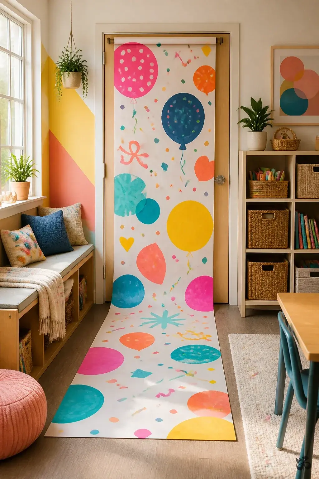 Classroom birthday wall idea: Colorful Birthday Door Pull-Down