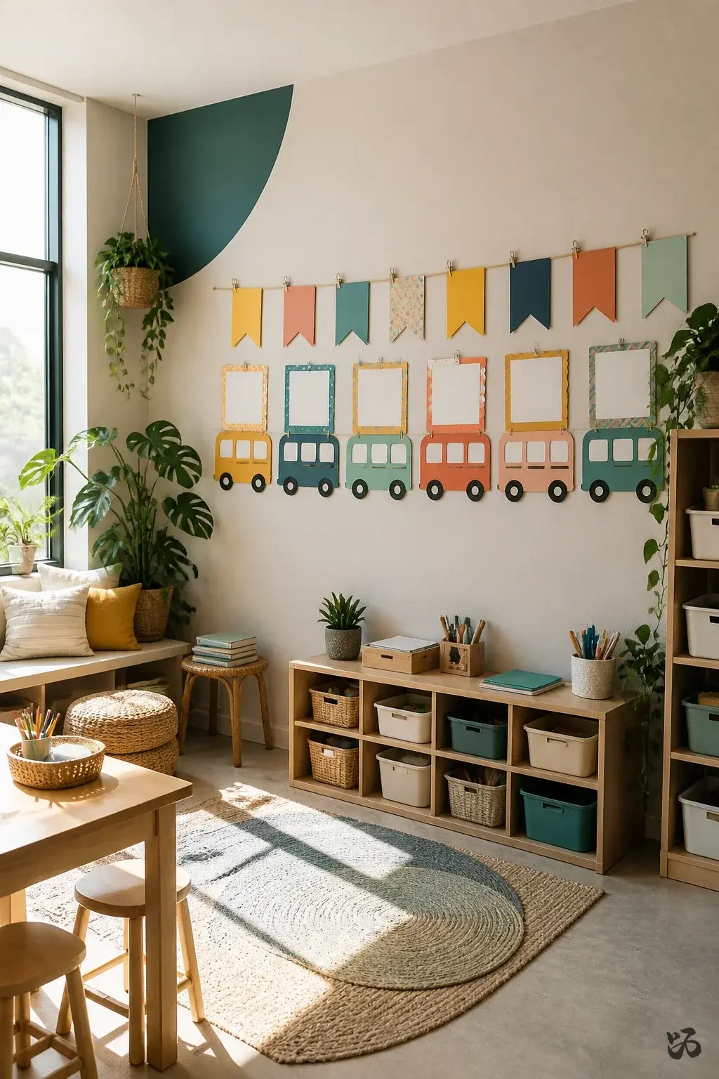 Classroom birthday wall idea: Birthday Bus Stop