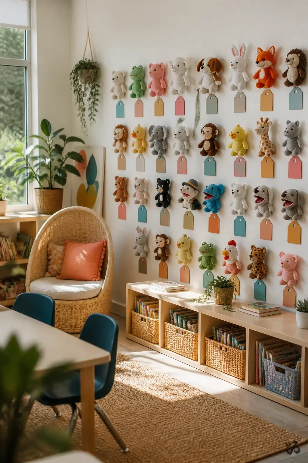 Classroom birthday wall idea: Birthday Plush Parade