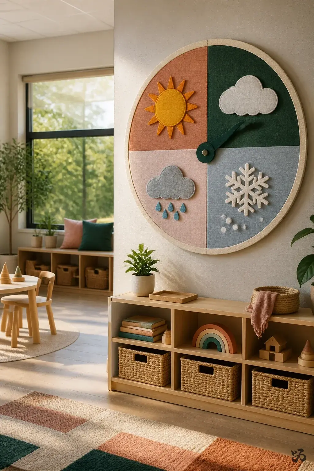 Classroom wall decor idea: Weather and Seasons Clock