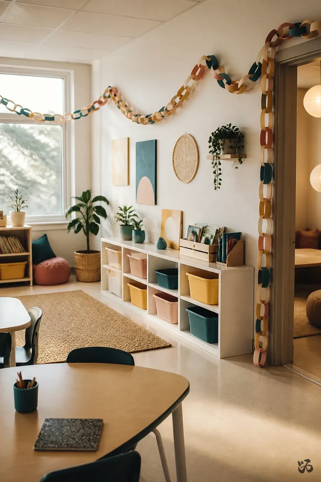 Classroom wall decor idea: Paper Chain Garland Countdown