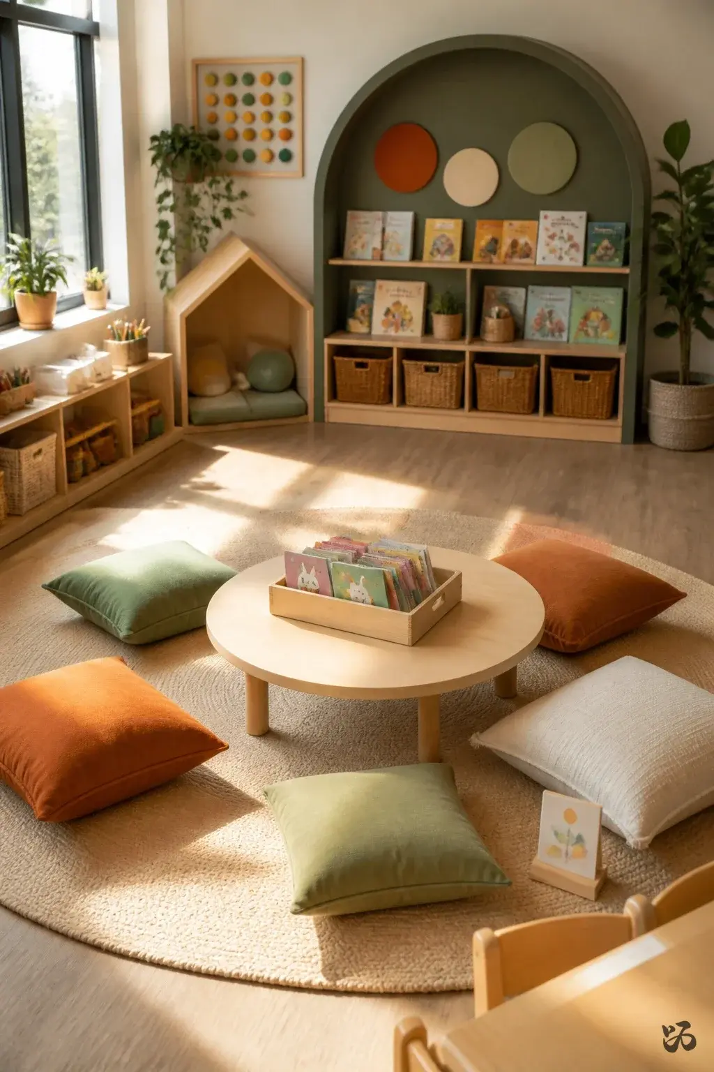 Classroom reading corner idea: Floor Cushion Reading Circle