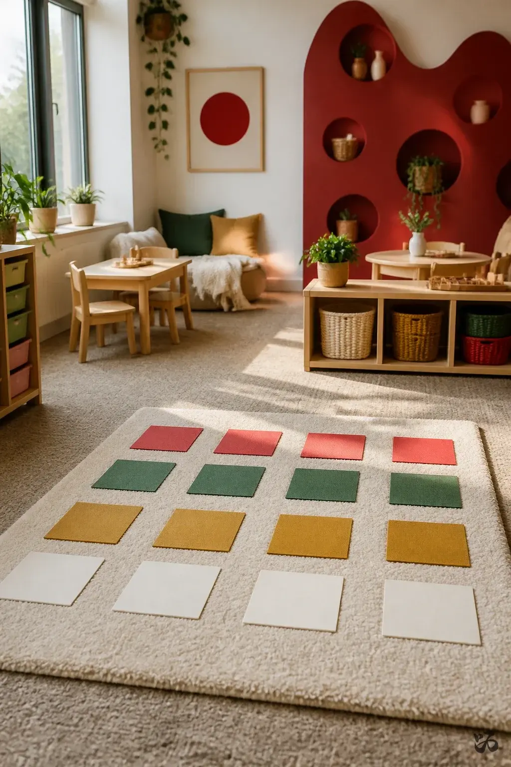Christmas classroom display idea: Christmas Color-Sort Rug Tiles