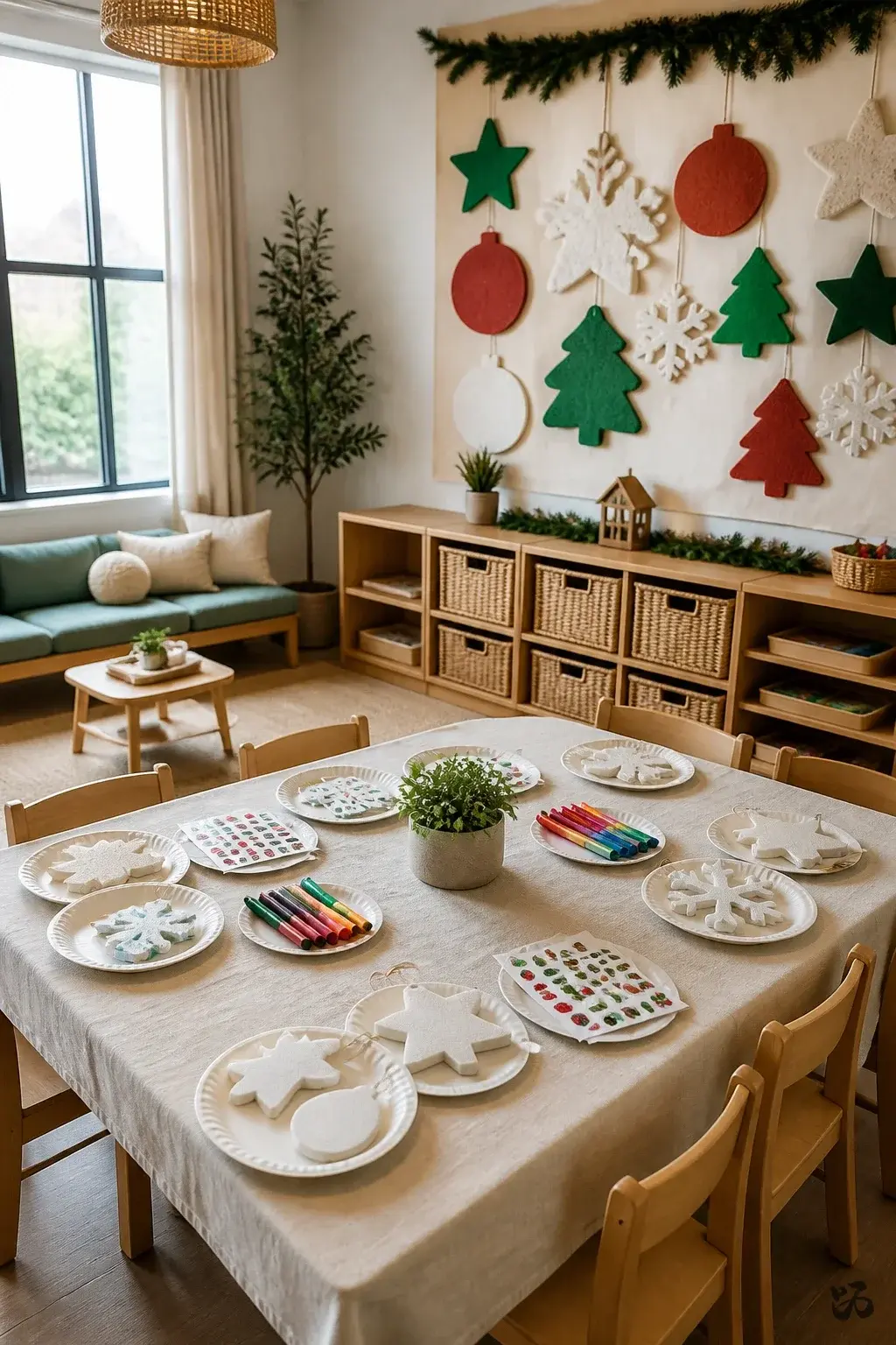 Christmas classroom party idea: Cookie-Safe Ornament Craft Corner