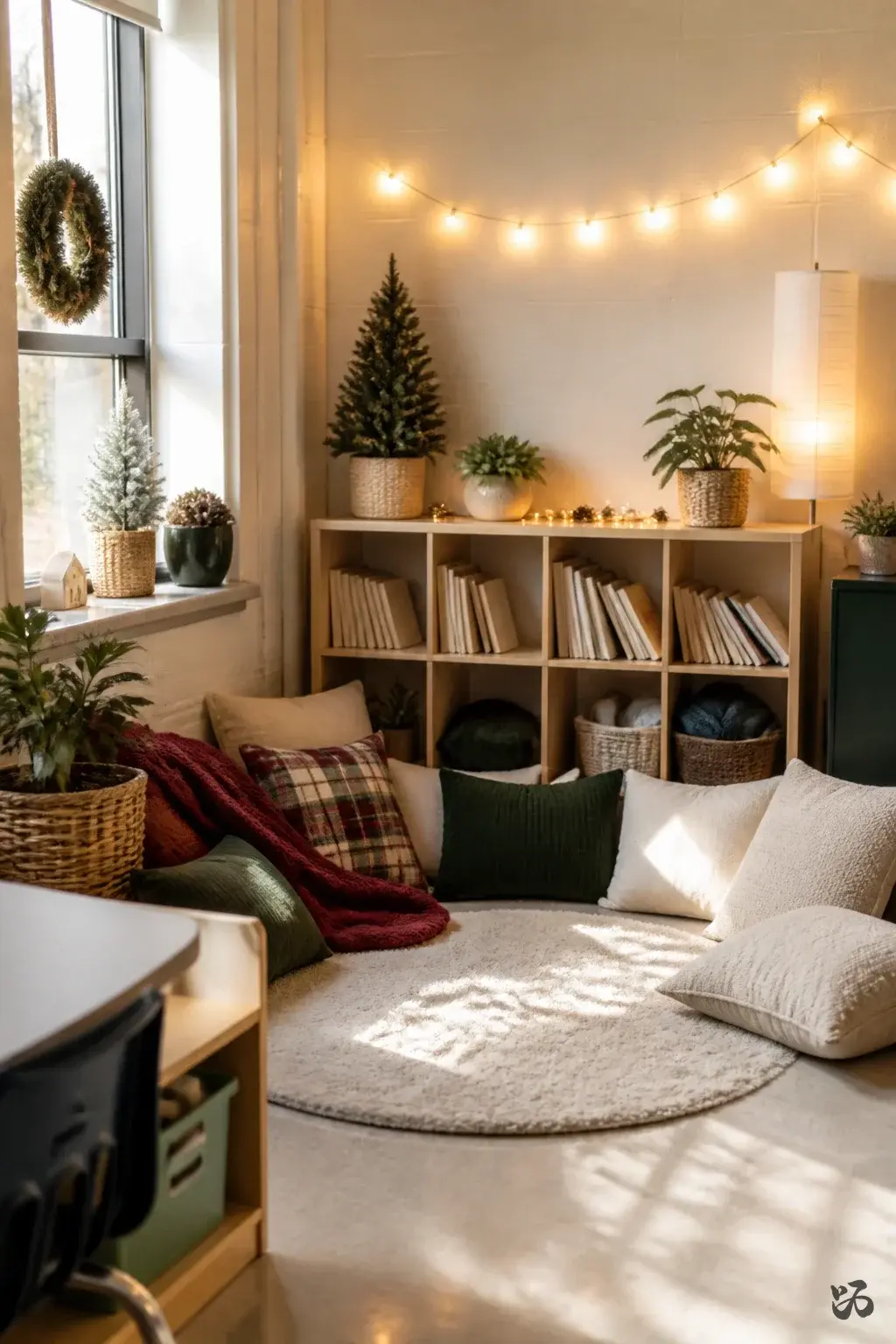 Christmas classroom party idea: Cozy Winter Reading Nook