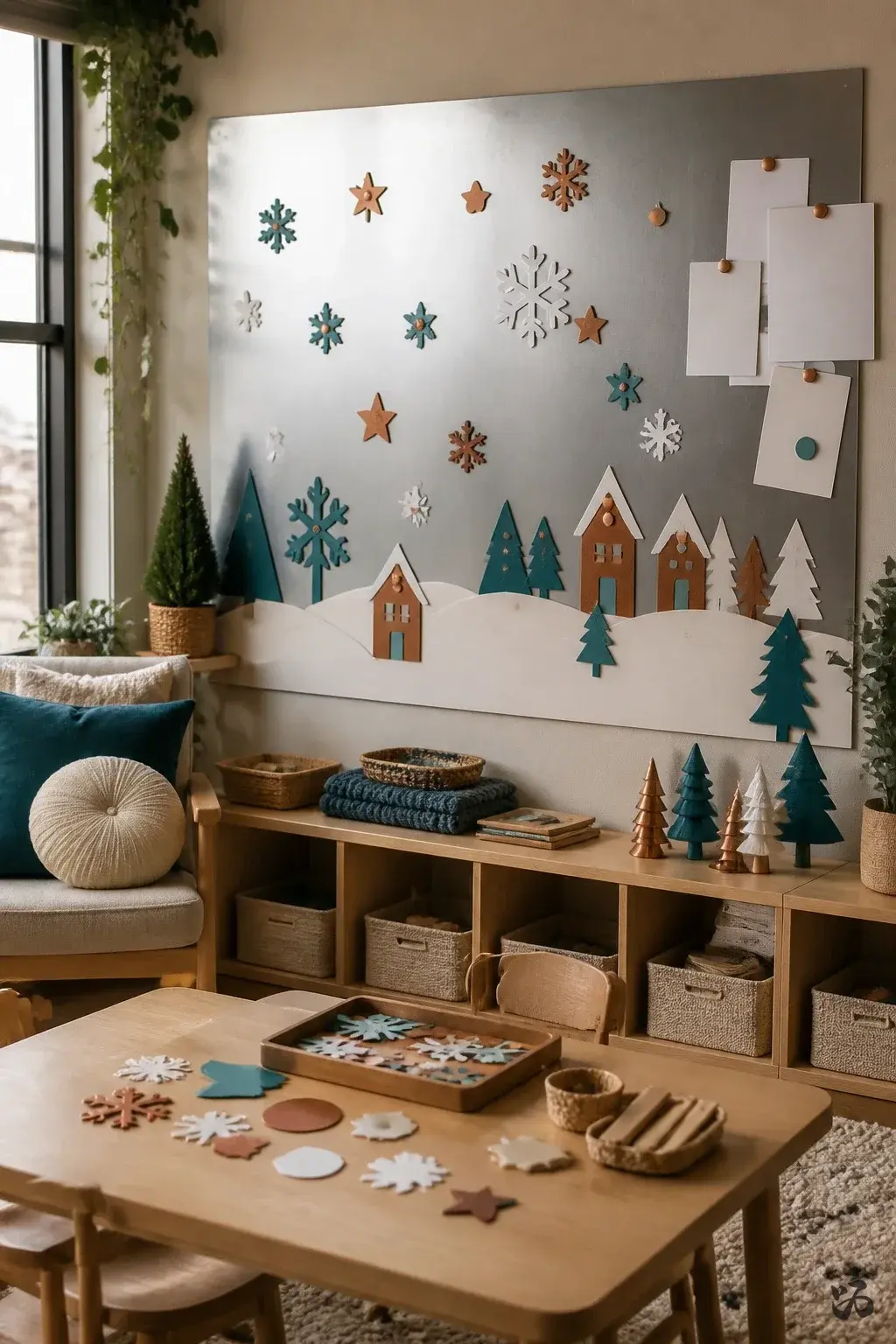 Christmas classroom party idea: Magnetic Holiday Story Board