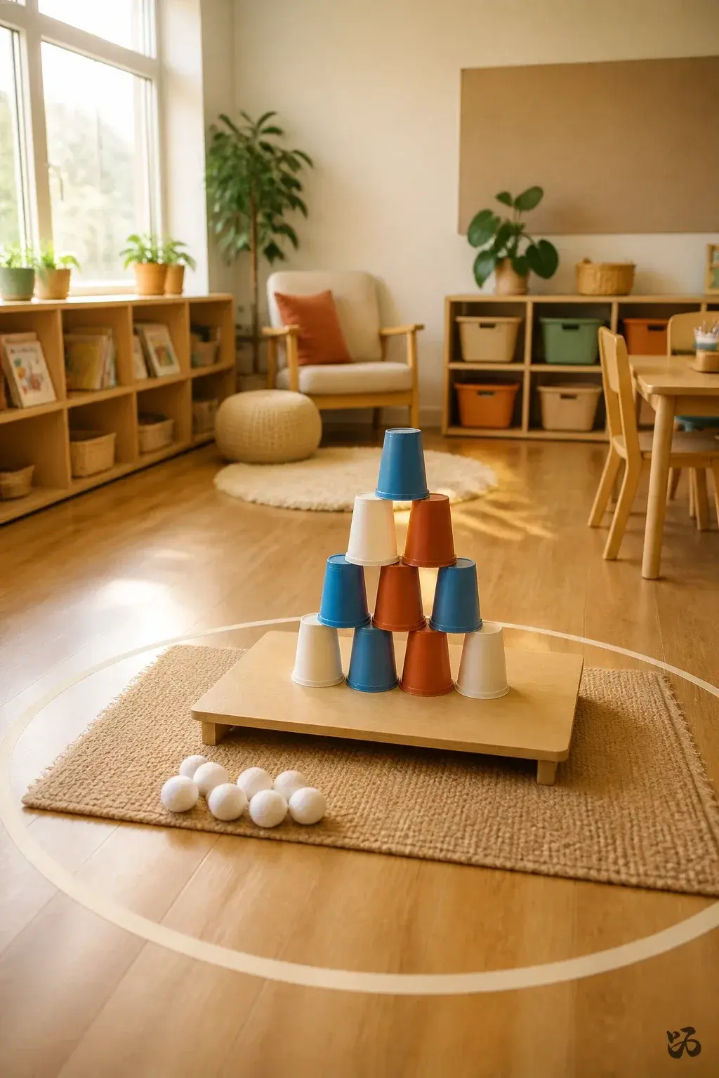 Christmas classroom party idea: Snowball Toss with Cups