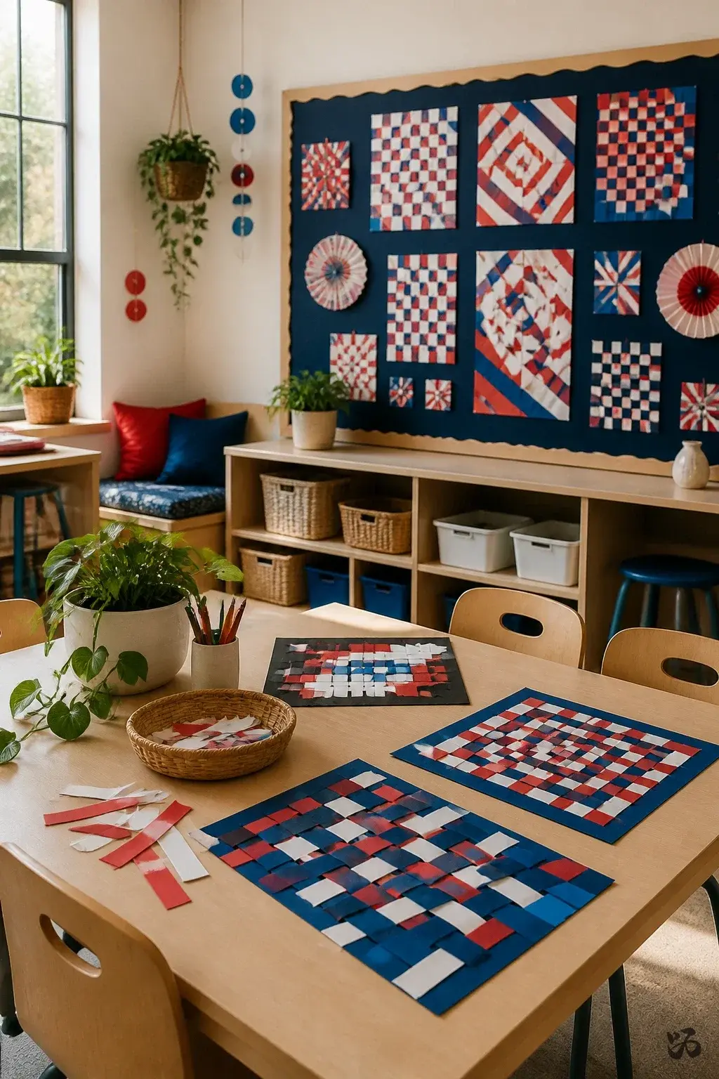 Christmas classroom party idea: Peppermint Tape Mosaics