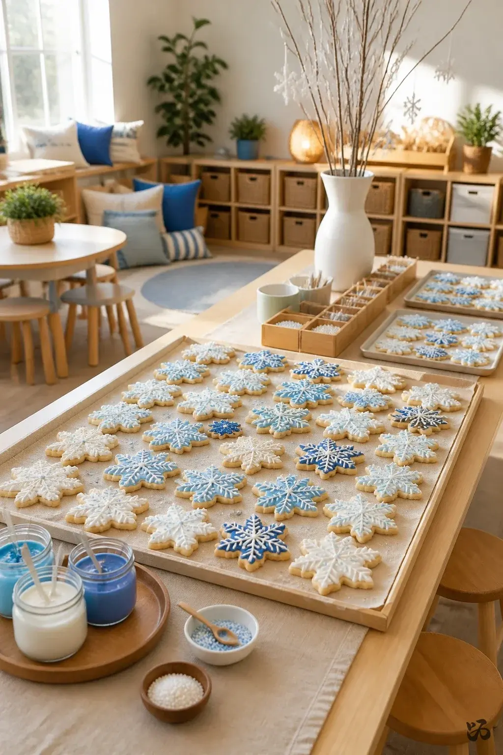 Nut-free Christmas classroom treat or craft: Snowflake Sugar Cookie Cutouts (Nut-Free Dough)