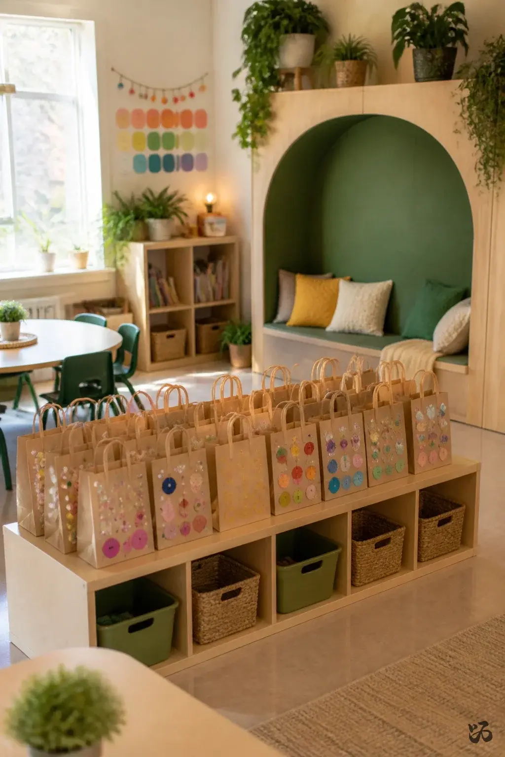 Nut-free Christmas classroom treat or craft: Decorated Gift Bags as Confetti Pockets