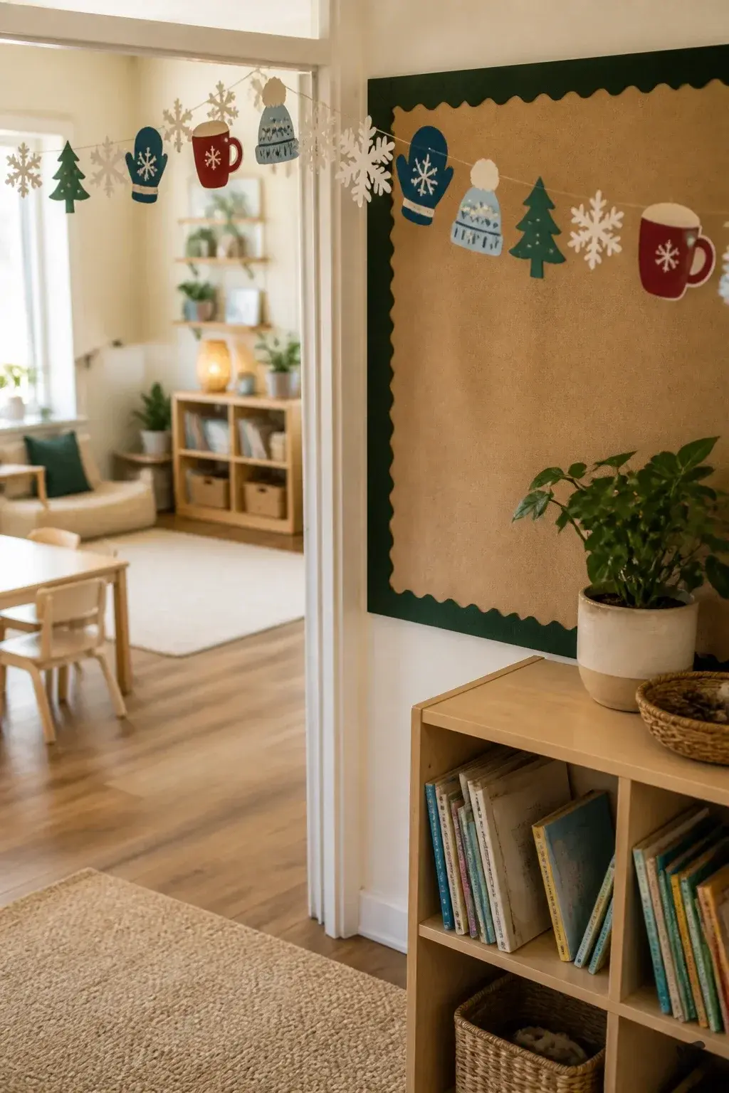 Nut-free Christmas classroom treat or craft: Winter Themed Peel-and-Place Garlands