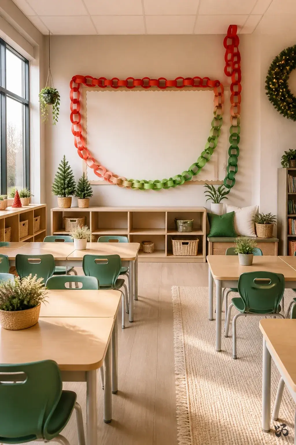 DIY paper Christmas classroom decoration: Paper Chain Countdown to Winter Break