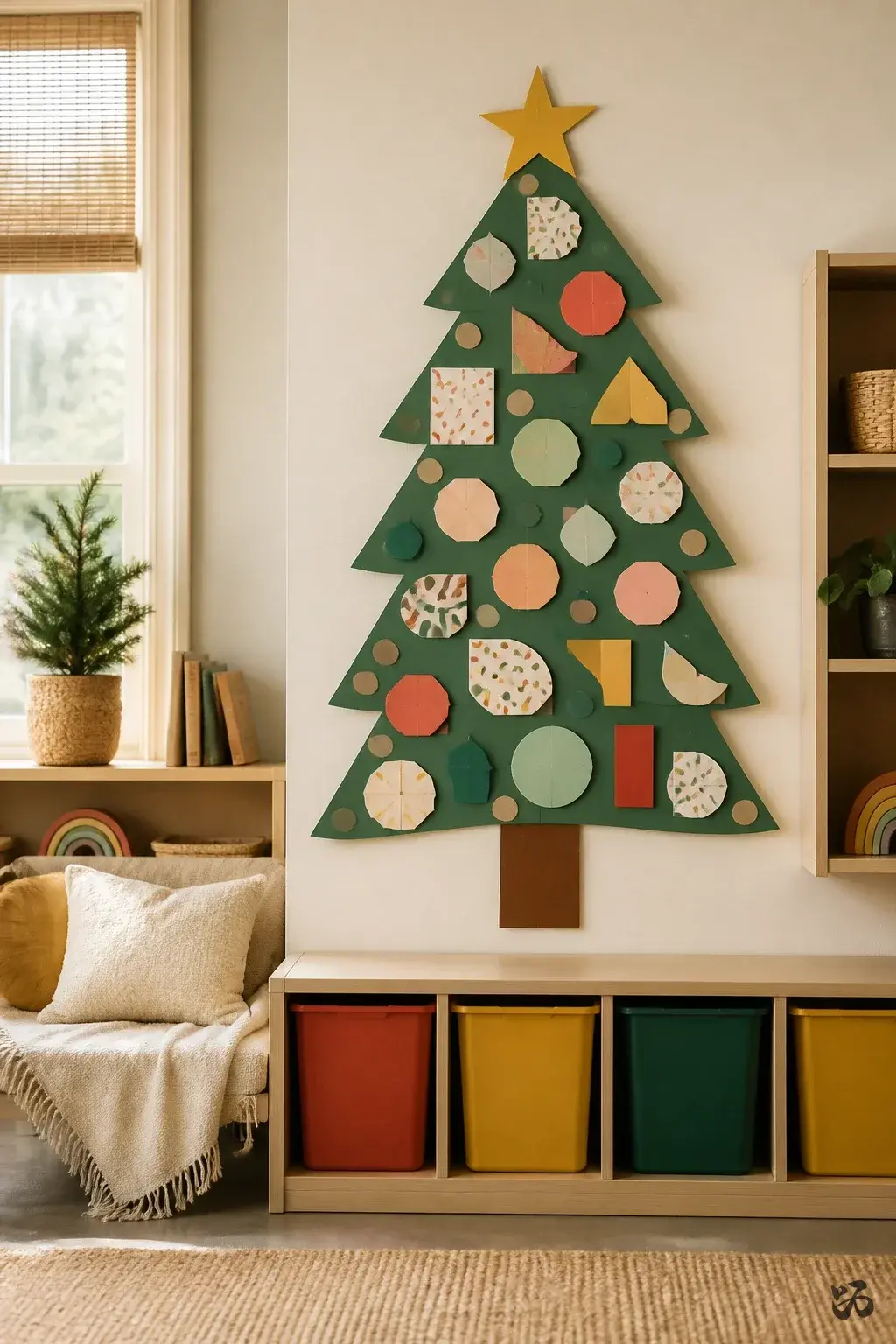 Christmas classroom wall decor idea: Christmas Tree Name Ornaments